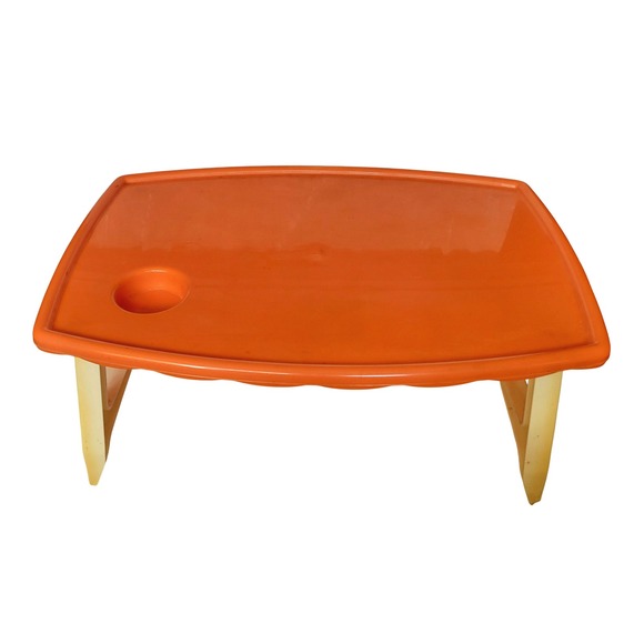 Blisscraft of Hollywood Other - Vtg Orange TV Lap Tray W/ Cup Holder Retro Bed N Breakfast Blissfield Hollywood